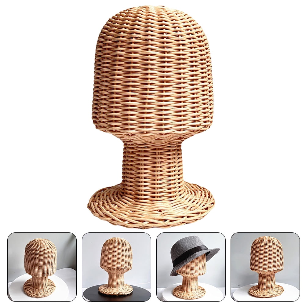 Présentoir à Chapeaux En Rotin Tissé - Support Déco 32x17 Cm Couleur Marron