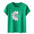 thumbnail image 2 of Wozhidaoke Sunflower Shirts for Women, Short Sleeve Women Pinting Oversized T Shirts Loose Casual Crewneck Tunic Soft Blouse Tops, Floral T-Shirts for Women | Mint Green 5XL, 2 of 6