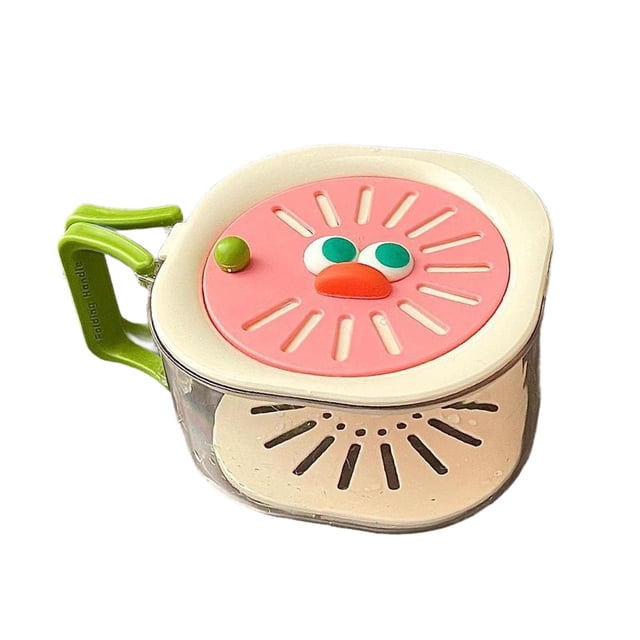 Cuenco para lavar frutas con colador, organizador decorativo multifuncional 2 en 1 Rosa