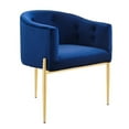 thumbnail image 1 of Modway Fauteuil d'Appoint en Velours Performant Capitonné, Bleu Marine, 1 of 7