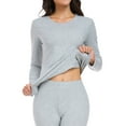 thumbnail image 5 of wirarpa Women's Lightweight Thermal Underwear Set,Cozy Cotton Long Johns Pajamas for Fall & Winter Grey S-2XL, 5 of 8