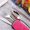 thumbnail image 3 of Outdoor Portable Stainless Steel Cutlery Set - Half Flower - Seven-piece Straw Set, 3 of 5