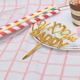 thumbnail image 3 of WHAMVOX Golden Acrylic Cake Topper for Father's Day Party Decoration with We Love Daddy Design Creative Cupcake Picks, 3 of 8