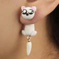 thumbnail image 2 of Bonitos Pendientes Perforados, Pendientes Hechos A Mano Con Forma De Gato Blanco En 3D, Pendientes Colgantes, Pendientes De Joyería Para Mujeres Y Niñas 1 Par Scienceny AP005887-00, 2 of 6