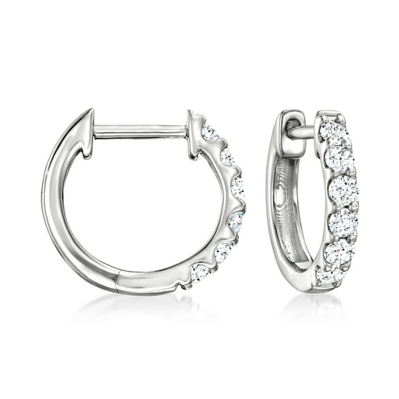 Ross-Simons 0.33 ct. t.w. Lab-Grown Diamond Hoop Earrings in Sterling Silver, Women's, Adult