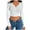 White, variant on AherBiu Crop Tops for Women Ribble Knitted Cardigan Button down V Neck Slim Fitted Going out Tops