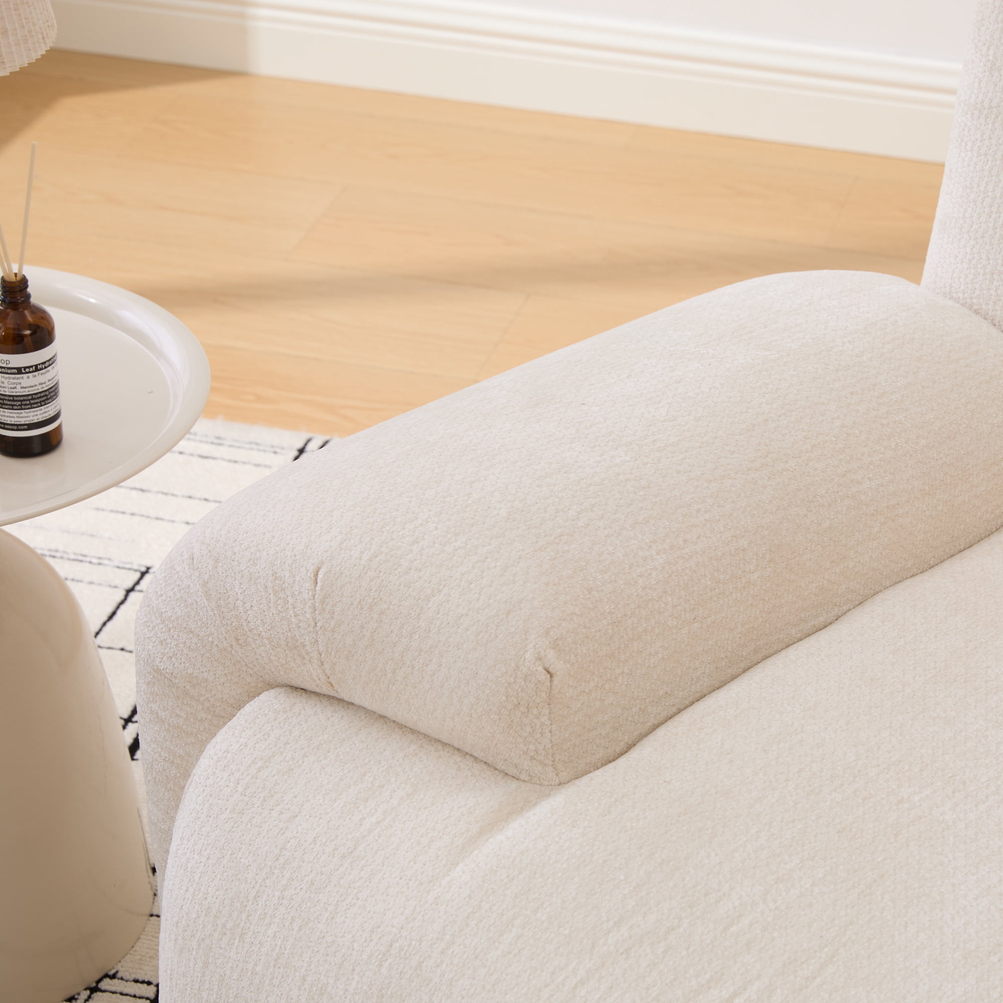 Leumius 43" Oversized Accent Chair,Boneless Upholstered Single Sofa Chair,Comfy Chenille Armchair Reading Lounge Chair with Deep Seats for Living Room,No Assembly Required,Beige