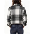 thumbnail image 5 of Flannels For Women Cropped Shacket Jacket Fashion Plaid Fall Coat Button Down Crop Jacket Trendy Clothes Fall Winter Outwear, 5 of 9