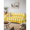 thumbnail image 6 of Yellow Couch Cover Sofa Covers 3 Cushion Sectional Couch, Country French Rustic Buffalo Plaid Modern Art Washable Sofa Covers Slipcover Sectional Sofa Cover, Furniture Protector 71"x150", 6 of 9