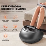 Foot massager with hot acupressure deep kneading compression function, suitable for feet, mens and womens gifts, suitable for mens size 12.