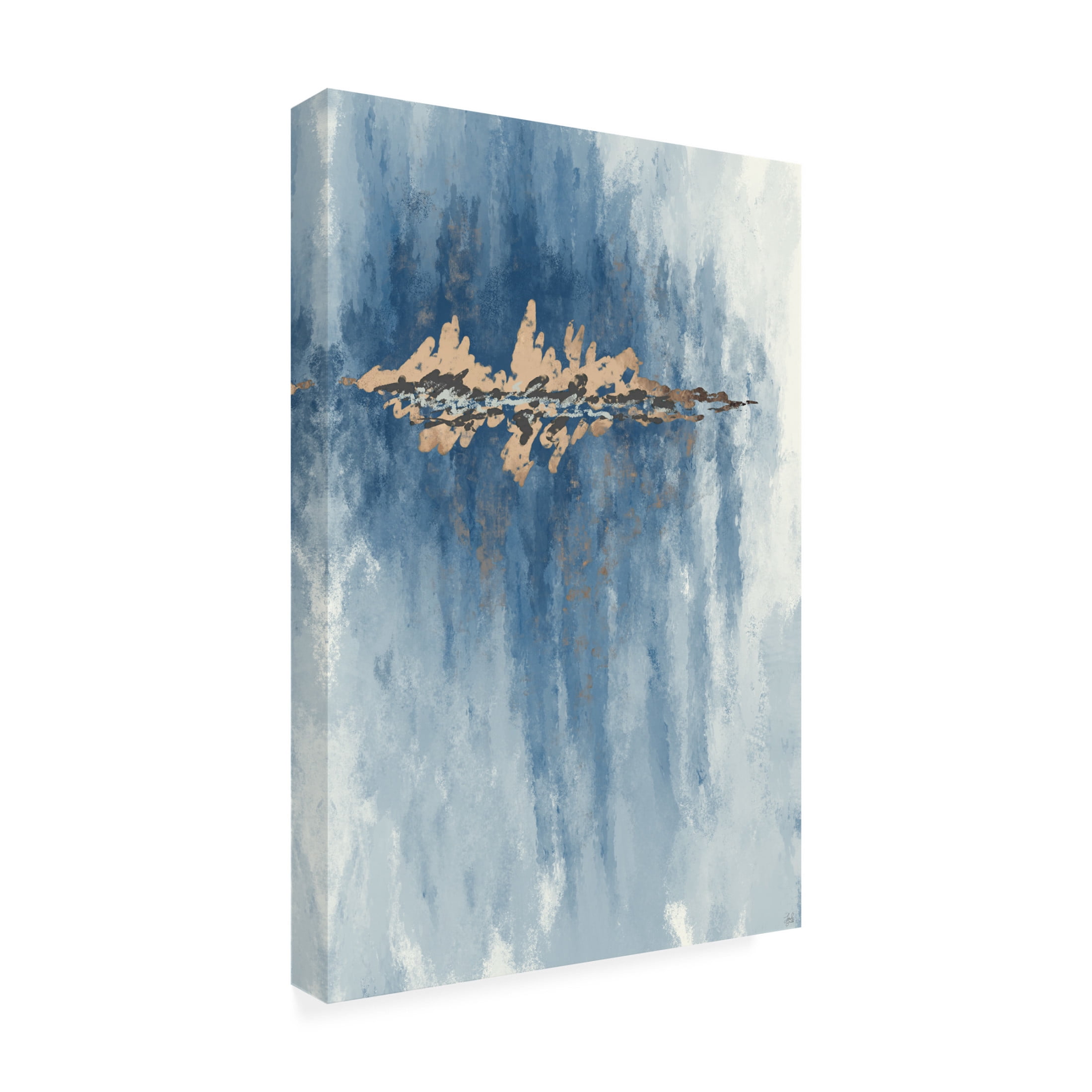 Canvas Wall Art - Line and Brush 'Horizon Reflections' Wall Art for Living Room, Bedroom, or Office Décor by Trademark Fine Art - 12 x 19 Inches