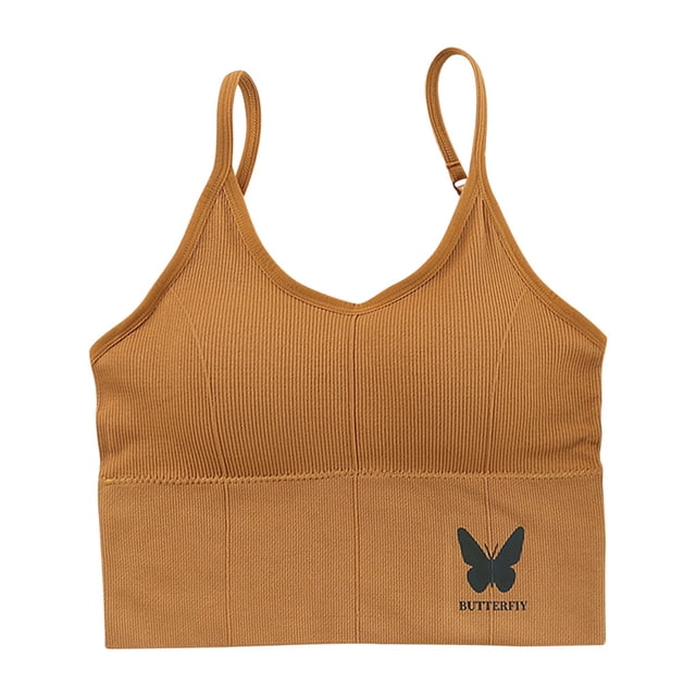 Qarigey Sujetador deportivo para mujer, lencería, ropa interior de algodón, transpirable, ajustable, para Yoga, Fitness, correa, Bralette Ropa interior amarillo