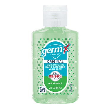 Germ-X Hand Sanitizer with Aloe & Vitamin E, Scented, Travel Size Hand Sanitizer Bottle, 2 fl oz