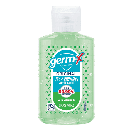 Germ-X Hand Sanitizer with Aloe & Vitamin E, Scented, Travel Size Hand Sanitizer Bottle, 2 fl oz