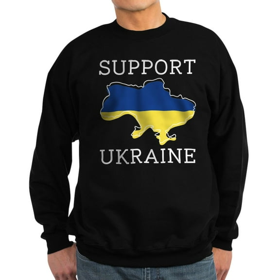 CafePress - Support Ukraine Sweatshirt (Dark) - Classic Crew Neck Sweatshirt