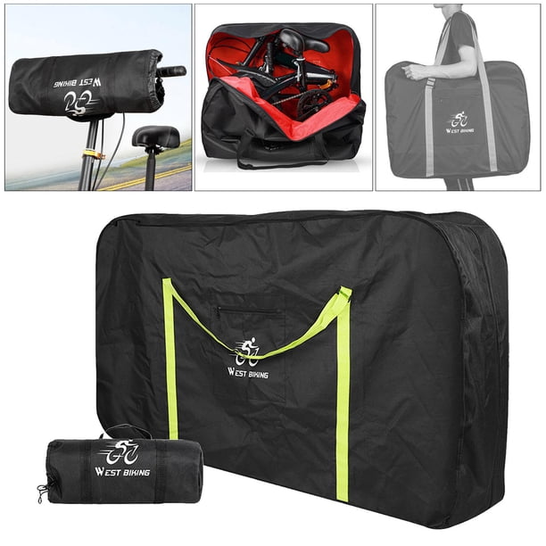 Viaje Bolsas de Bicicleta Plegables con Bolsa de Almacenamiento Accesorios de Bicicleta Gruesos Portátiles de Bicicleta Sólida Caja de Transporte Pleg Verde Soledad Caja de carreras de bicicleta