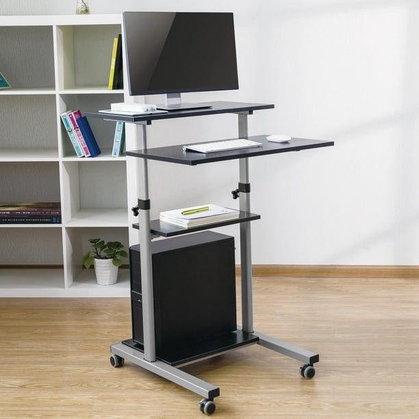 Height Adjustable Standing Desk, Mobile Computer Rolling Desk