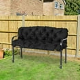thumbnail image 3 of Spaco 59" x 38" Tufted Bench Cushion, Outdoor Furniture, 3-Seater Replacement for Swing Chairr, Patio Sofa/Couch, Black, 3 of 11