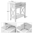 thumbnail image 3 of Choo Choo End Table with Flip Top, Rectangle Narrow Side Table Living Room Bedroom White, 3 of 5