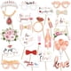 thumbnail image 5 of Accesorios para cabina de fotos de boda, 23 piezas de accesorios para cabina de fotos de oro rosa para despedida de soltera, cumpleaños, compromiso, novia para ser, despedida de soltera, 5 of 5