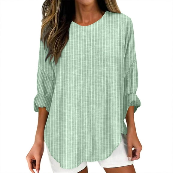 ZJXFGS Striped Shirt Women Women Oversized Tshirt Boat Neck Tops for Women Striped Oversized Shirt Women Green L