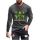 thumbnail image 2 of Blusas y camisas de manga larga y cuello redondo para hombre, camisetas casuales con estampado de moda y cuello redondo, blusas de licra de manga corta para hombre., 2 of 5