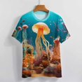 thumbnail image 3 of Jellyfish Ocean Style T Shirts Basic T-Shirt Short Sleeve Ladies Tee Shirt Summer Graphic Clothing, 3 of 6