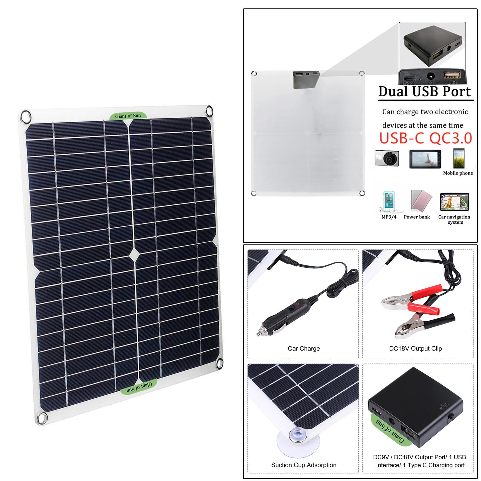 200 Watt Monocrystalline Solar Panel, High-Efficiency Monocrystalline Solar Module for Home, Camping, Boat, , RV 12V Battery Charger - 30A