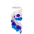 thumbnail image 2 of Shell Capiz Windchime - 17" Spiral Indoor Outdoor Hanging Coastal Home Décor, Blue, Purple, and White, 2 of 4