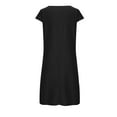 thumbnail image 4 of fatyb Womens Casual Dresses Summer Short Sleeve Pocket Dresses for Women Lightweight Plain Midi Dresses, 4 of 7