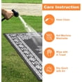 thumbnail image 6 of Yamaziot 6'x9' Outdoor Rugs Patio Rug Medallion Reversible Mat, RV Rug, Waterproof Plastic Straw Outdoor Area Rug for Patio, Camping, Porch, Balcony, Beach, Deck, Backyard, Garden, Gray, 6 of 9