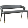 thumbnail image 1 of Pemberly Row Modern / Contemporary Gray Finish Finish Vegan Leather Bench, 1 of 7