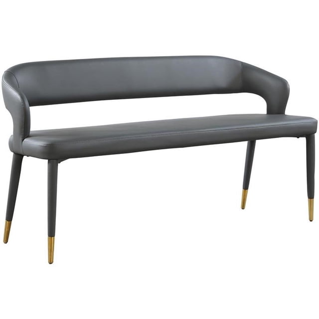 Pemberly Row Modern / Contemporary Gray Finish Finish Vegan Leather Bench