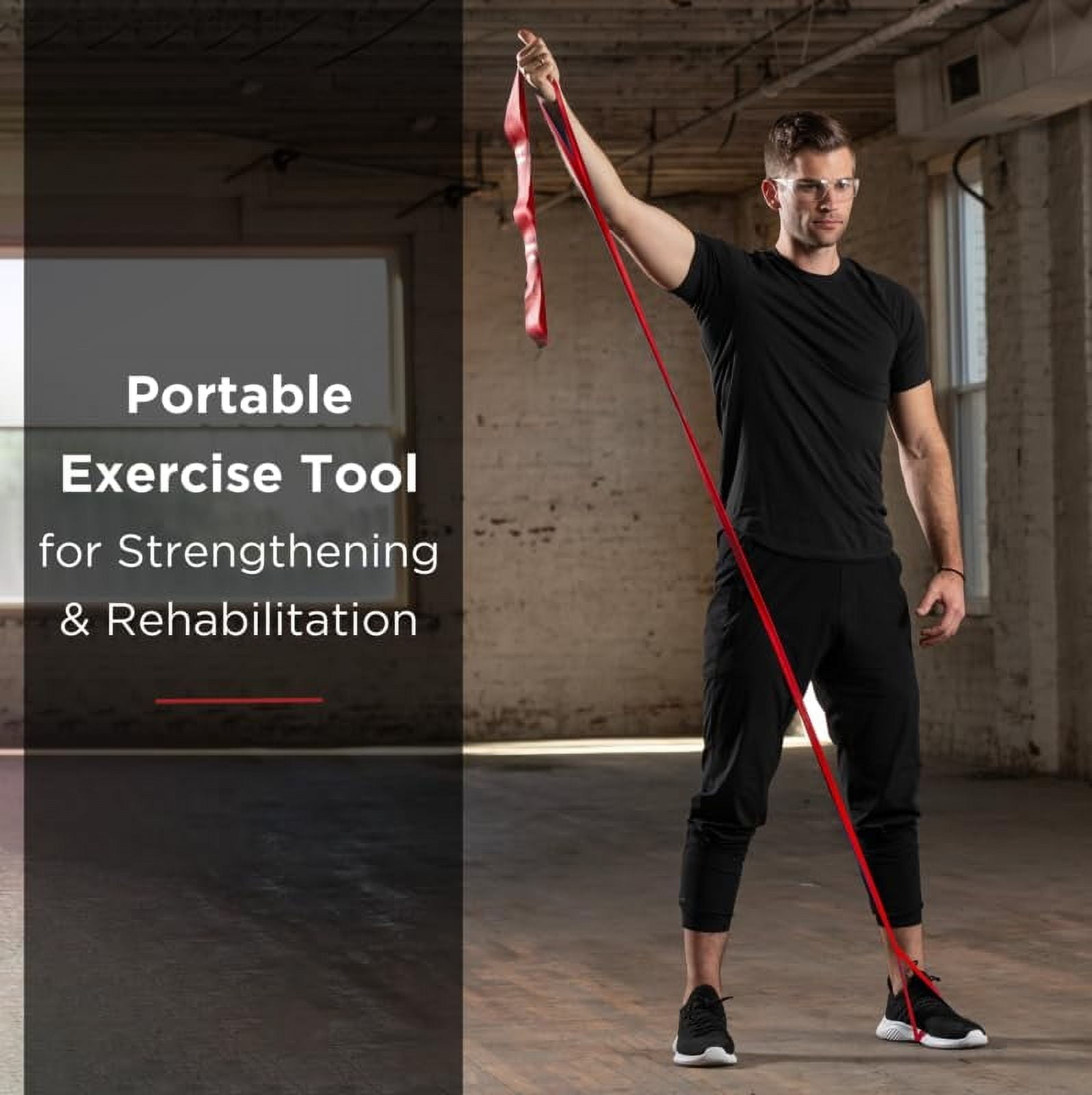 THERABAND CLX Resistance Band with Loops, 25 Yard Band, Red, Medium, Non-Latex, Elastic Band for Exercise, Mobility & Rehab, Stretching, Home Workouts, Color-Coded for Easy Resistance Levels
