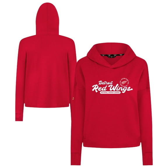 Women's Levelwear  Red Detroit Red Wings Sweet Monument Tri-Blend Cropped Pullover Hoodie