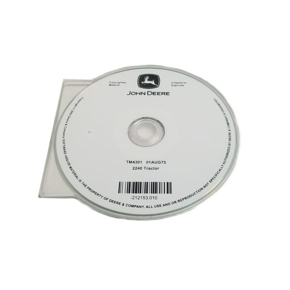 John Deere 2240 Tractor Technical CD Manual - TM4301CD