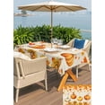 thumbnail image 4 of Outdoor Tablecloth with Umbrella Hole and Zipper, Fall Sunflowers Pumpkins Rectangle Table Cloth 60x102 Inch Waterproof Tablecloth, Thanksgiving Maple Leaves Vintage Picnic Table Cover for Patio, 4 of 7