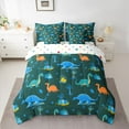 thumbnail image 2 of Homewish Teens Dinosaur Animal Bedding Comforter Set 7pcs, Funny Jungle Wildlife King Bedding Sets, Kawaii Cartoon Theme Reversible Bed Sheets, Ultra Soft Bedroom Decor, 2 of 7