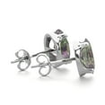 thumbnail image 3 of SuperJeweler 3 Carat Oval Shape Mystic Topaz Stud Earrings In Sterling Silver For Women, 3 of 5