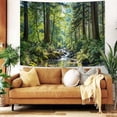 thumbnail image 4 of Sunlit Forest Stream Landscape Tapestry, Tranquil Nature Wall Hanging for Room Decor, Peaceful Woodland Home Decor 50L x 60W, 4 of 7