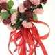 thumbnail image 4 of Corona de rosas artificiales de seda con forma de corazón para decoración del hogar y la boda. Vino rojo, 4 of 9