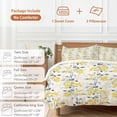 thumbnail image 6 of 3 Piece Yellow Blue Spring Floral Duvet Cover Set Queen Size,Microfiber Comforter/Quilt Cover with Corner Ties and 2 Pillowcases,Summer Botanical Farmhouse All Season Soft Bedding with Zipper Closure, 6 of 8