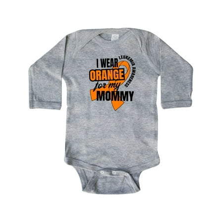 

Inktastic I Wear Orange For My Mommy Leukemia Awareness Gift Baby Boy or Baby Girl Long Sleeve Bodysuit