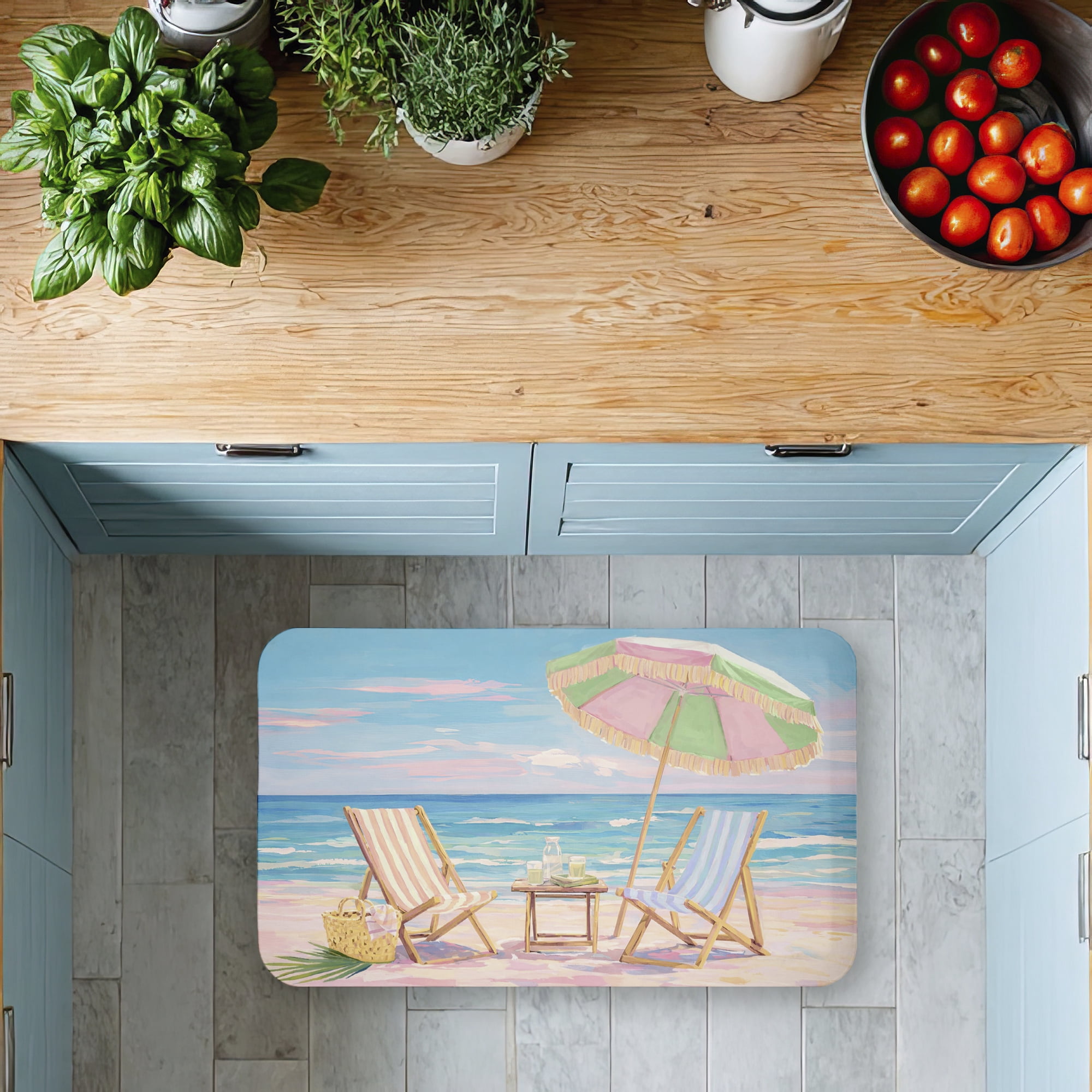 Stupell Industries Drinks By The Sea Printed Anti-Fatigue Floor Mat, design by Ziwei Li
