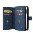 thumbnail image 3 of Phone Case for Samsung Galaxy S22 Plus, Galaxy S22 Plus Wallet Case, Luxury Folio Flip Leather Cover[Zipper Pocket] [Wrist Strap][Kickstand] for Samsung Galaxy S22 Plus,Blue, 3 of 10