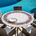 thumbnail image 6 of 4th of July Round Tablecloth, Fitted Table Cover with Elastic for 36"-44" Round Tables, Blue Red Independence Day Table Cloth Outdoor Indoor Dinning Party Waterproof Tablecloths, 6 of 7