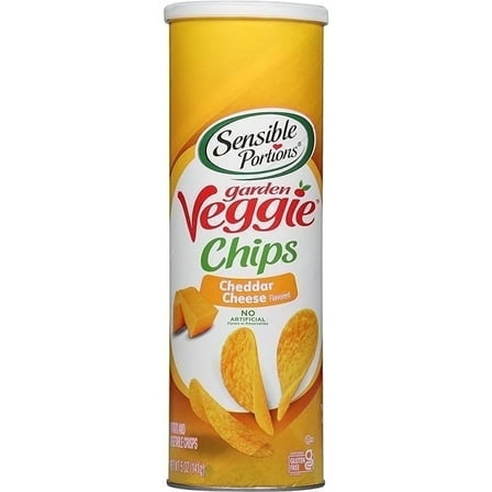 Sensible Portions Garden Veggie Chip Canister Cheddar Cheese - 5 oz Pack of 3