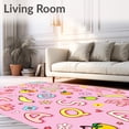 thumbnail image 2 of ODIKA 2x3 Machine Washable Non-Slip Area Rug, Animal Alphabet Adventure with Fruit Motifs and Seasonal Icons Ultra Soft Rug, None, 694042, 2 of 7