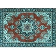 thumbnail image 1 of Ahgly Company Indoor Rectangle Medallion Light Blue Traditional Area Rugs, 7' x 9', 1 of 4