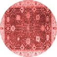 thumbnail image 1 of Ahgly Company Machine Washable Indoor Round Oriental Red Traditional Area Rugs, 4' Round, 1 of 4